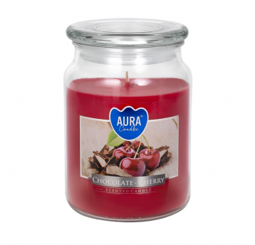 Świeca zapach SŁÓJ duża AURA Czekolada Wiśnia