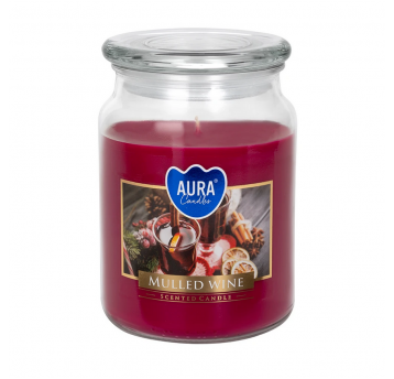 Świeca zapach SŁÓJ duża AURA Grzane Wino