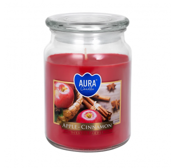 Świeca zapach SŁÓJ duża AURA Jabłko Cynamon