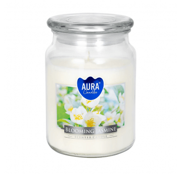 Świeca zapach SŁÓJ duża AURA Kwitnący Jaśmin