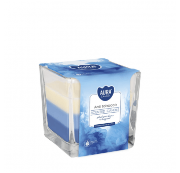 Świeca zapach szkło 3 kolory AURA Antytabak