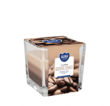Świeca zapach szkło 3 kolory AURA Kawa