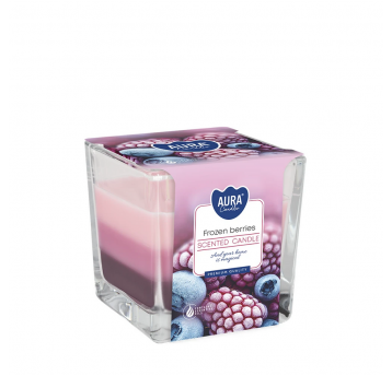 Świeca zapach szkło 3 kolory AURA Mrożone Jagody