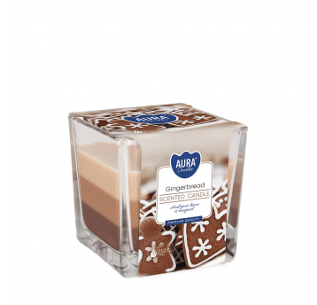 Świeca zapach szkło 3 kolory AURA Pierniczki
