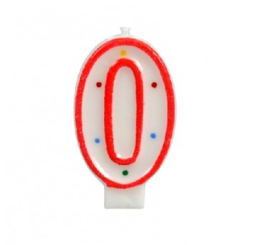 Świeczka cyferka 0 KROPKI 1szt