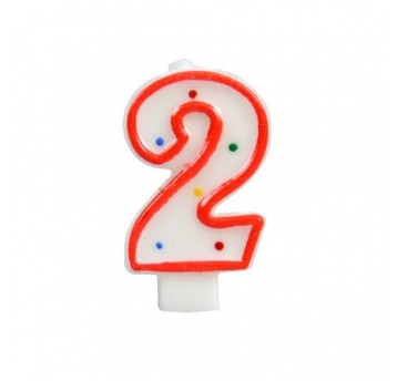 Świeczka cyferka 2 KROPKI 1szt