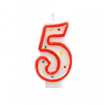 Świeczka cyferka 5 KROPKI 1szt