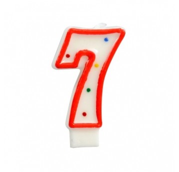 Świeczka cyferka 7 KROPKI 1szt