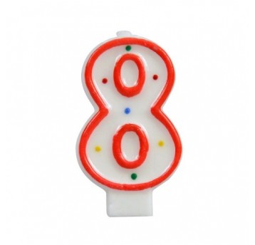 Świeczka cyferka 8 KROPKI 1szt