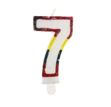 Świeczka cyferka z brokatem 7 GODAN PROMOCJA