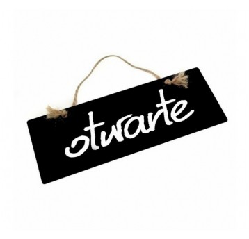 Tablica kredowa 90x230 OTWARTE / ZAMKNIĘTE czarna