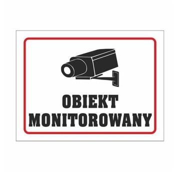 Tabliczka PCV - Obiekt monitorowany 29x40cm