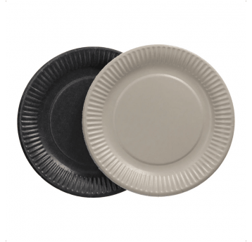 Talerz papierowy 18cm czarny i szary 6+6szt /20