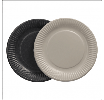 Talerz papierowy 18cm czarny + szary 13szt /20