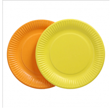 Talerz papierowy 18cm żółty + pomarańczowy 12szt