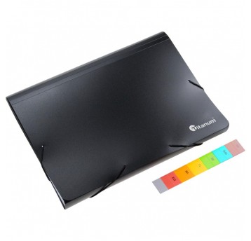 Teczka z 12 przegródkami Titanum A4 Czarna