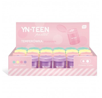 Temperówka podwójna pojemnik PASTEL YN-TEEN