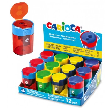 Temperówka podwójna z Okrągłym pojemnikiem Carioca