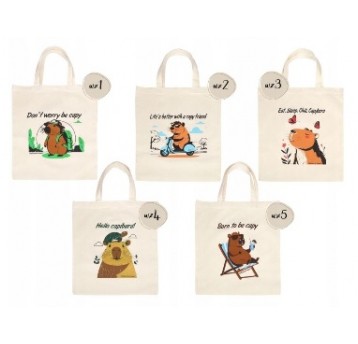 Torba baweł kr rączka CAPIBARA MIX 1szt /25