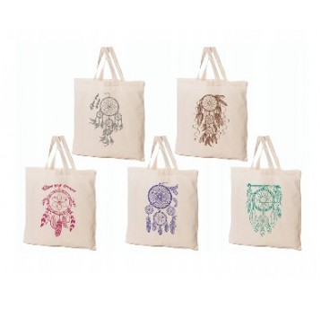 Torba baweł kr rączka ŁAPACZE SNÓW MIX 1szt /25