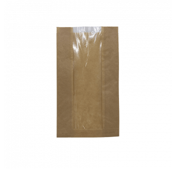 Torba fałdowa BRĄZ OKIENKO 16x28cm 1000szt
