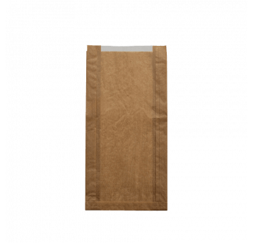 Torba fałdowa BRĄZ OKIENKO PERFOR 20x40cm 1000szt
