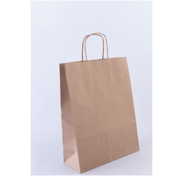 Torba papierowa 240x100x320mm skr 90g BRĄZ 250szt