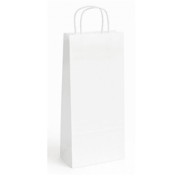 Torba papierowa BUTELKA 160x80x390 BIAŁA 250szt