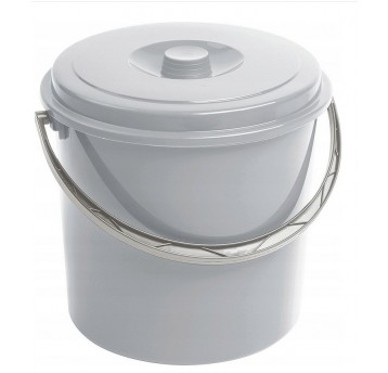 Wiadro plastikowe 10L z pokrywą GRAFIT 1szt/10