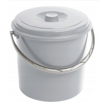 Wiadro plastikowe 10L z pokrywą GRAFIT 1szt/10