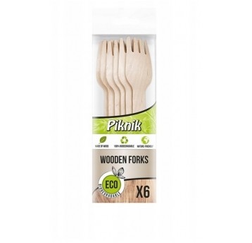 Widelec drewniany PIKNIK 6szt
