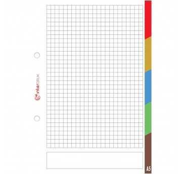 Wkład do segregatora A5 # 50k Inderdruk 5kolorów