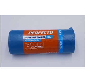 Worki na śmieci PERFECTO 120L NIEBIES LD 10szt /25