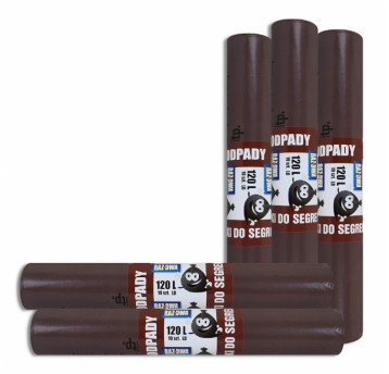 Worki na śmieci RAZDWA 120L BRĄZOWE LD '10'