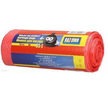 Worki na śmieci RAZDWA 35L CZERWONE HD '50'