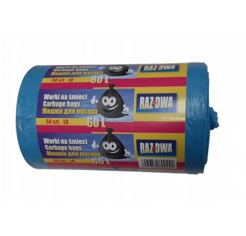 Worki na śmieci RAZDWA 60L NIEBIESKIE LD '50'