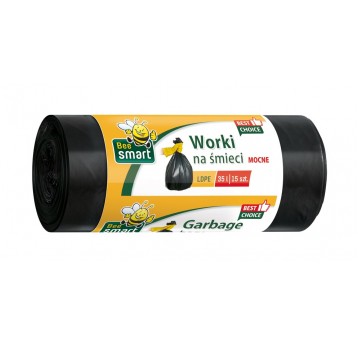Worki śmieci BEE SMART MOCNE LDPE 35L 15szt /48