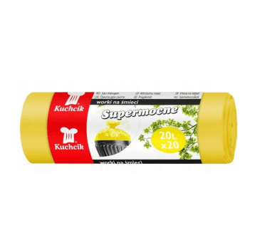 Worki śmieci KUCHCIK Supermocne 20L 20szt żółte