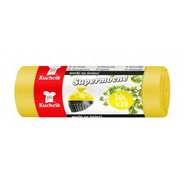 Worki śmieci KUCHCIK Supermocne 20L 20szt żółte
