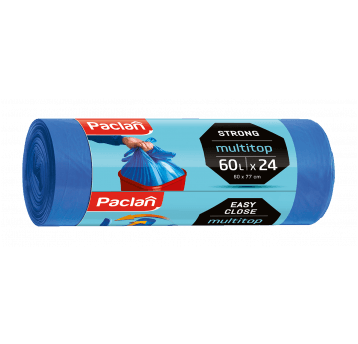 Worki śmieci m-top STRONG niebieskie 60L 24szt /24