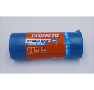 Worki śmieci PERFECTO LD niebieskie 120L 10szt /25