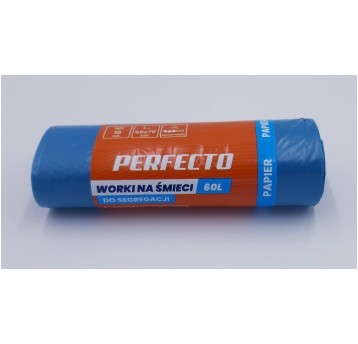 Worki śmieci PERFECTO LD niebieskie 60L 10szt /50