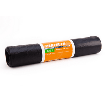 Worki śmieci PERFECTO LDPE czarne 120L 25szt /12