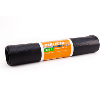 Worki śmieci PERFECTO LDPE czarne 120L 25szt /12