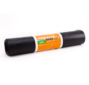 Worki śmieci PERFECTO LDPE czarne 120L 25szt /12