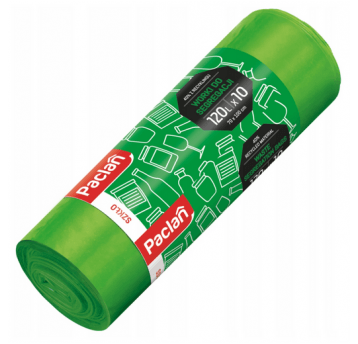 Worki śmieci segregacja PAC zielone 120L 10szt /20