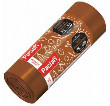 Worki śmieci segregacja PACL brązowe 35L 20szt /30