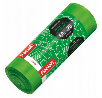 Worki śmieci segregacja PACL zielone 60L 20szt /30