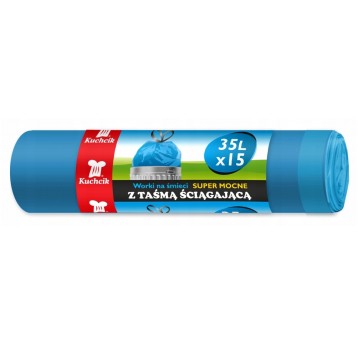 Worki śmieci taśma KUCHCIK 35L 15szt niebieski /50