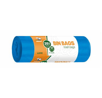 Worki śmieci ucho BEE SMART 35L niebie 26szt/24